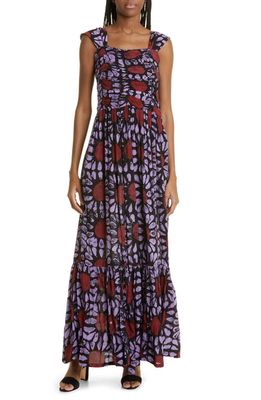 BUSAYO Olumide Floral Maxi Dress in Red/Lilac/Black