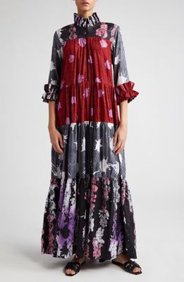 BUSAYO Tade Zip Front Maxi Dress in Red Multi