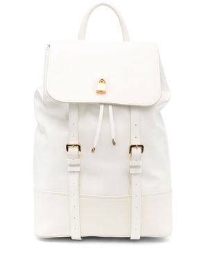 Buscemi buckle-strap leather backpack - Neutrals