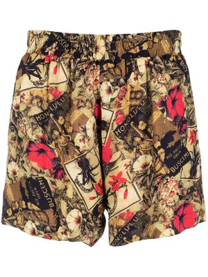 Buscemi floral postcard-print shorts - Neutrals