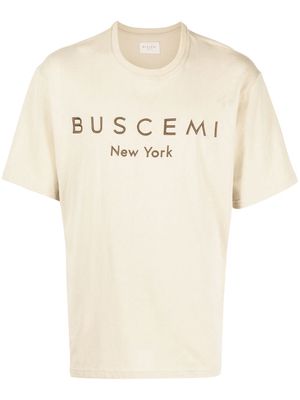 Buscemi logo-embroidered cotton T-shirt - Brown