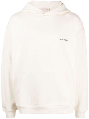 Buscemi logo-plaque cotton hoodie - White