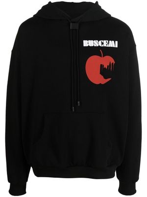 Buscemi logo-print drawstring hoodie - Black