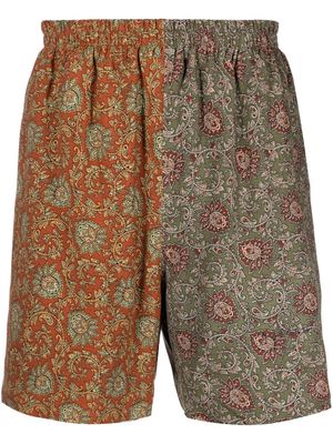 Buscemi two-tone paisley shorts - Orange
