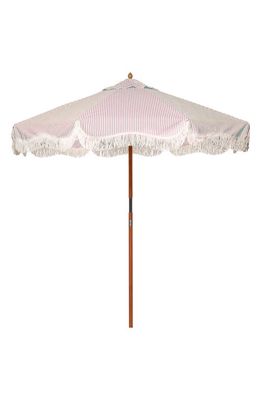 BUSINESS AND PLEASURE CO Market Beach Umbrella in Laurens Pink Stripe