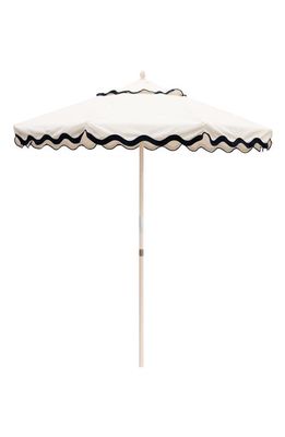BUSINESS AND PLEASURE CO Market Beach Umbrella in Riviera White