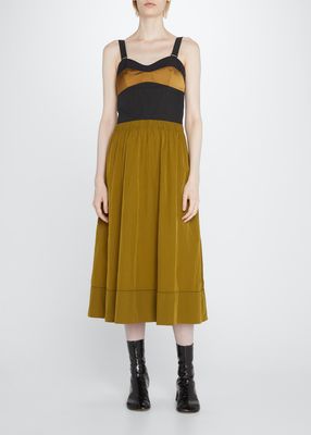 Bustier Colorblock Midi Dress