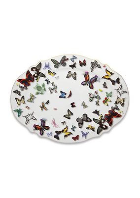 Butterfly Parade 24K Gold & Platinum-Trimmed Porcelain Tray/ Large