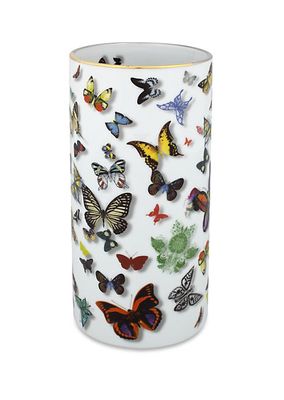 Butterfly Parade 24K Gold & Platinum-Trimmed Porcelain Vase