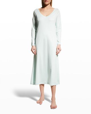 Butterknit V-Neck Long-Sleeve Nightgown