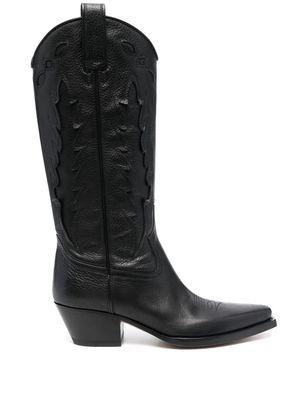 Buttero cowboy leather boots - Black