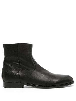 Buttero round-toe leather ankle boots - Black