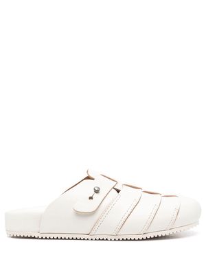 Buttero woven-panelled clog sandals - White
