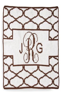Butterscotch Blankees Lattice Personalized Blanket in White/Brown