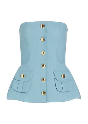 Button-Front Bustier Top