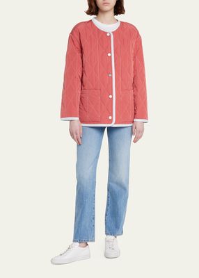 Button-Front Reversible Quilted Jacket