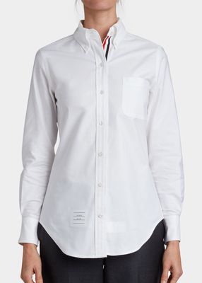 Button-Front Shirt w/ Grosgrain Placket