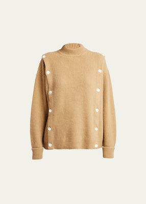 Button Wool Cashmere Sweater