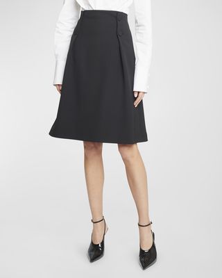 Button Wool Skirt