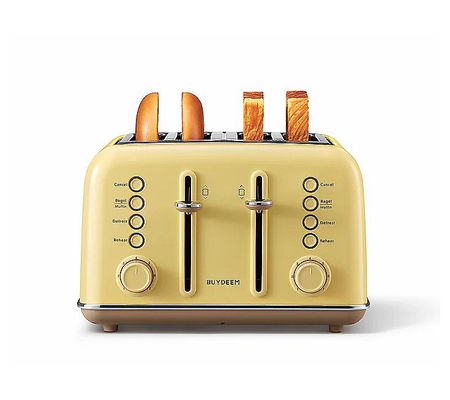 BUYDEEM Colorful Metal 4-Slice Toaster