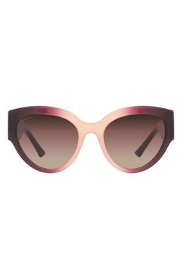 BVLGARI 55mm Gradient Butterfly Sunglasses in Bordeaux