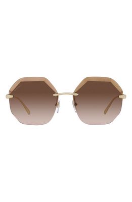 BVLGARI 59mm Gradient Irregular Sunglasses in Brown Grad