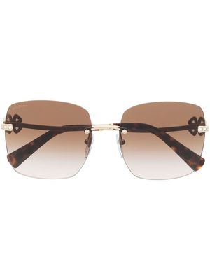 Bvlgari frameless gradient sunglasses - Brown