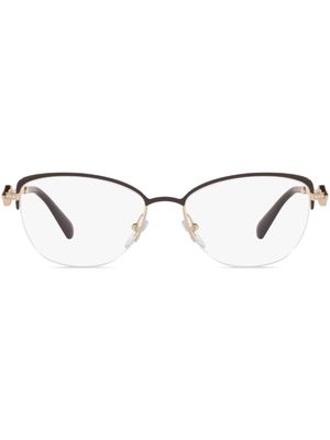 Bvlgari logo-engraved cat-eye glasses - Gold