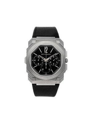Bvlgari Pre-Owned pre-owned Octo Finissimo Chronograph GMT 42mm - Black