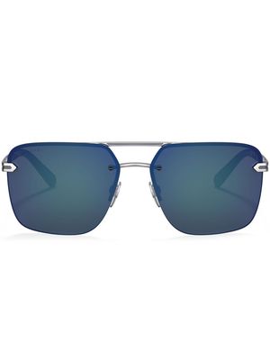 Bvlgari square-frame double-bridge sunglasses - Blue