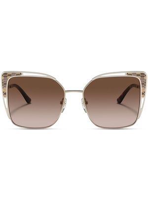 Bvlgari square-frame tinted sunglasses - Gold