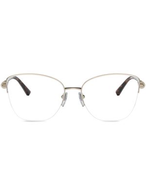 Bvlgari tortoiseshell-effect cat-eye glasses - Silver