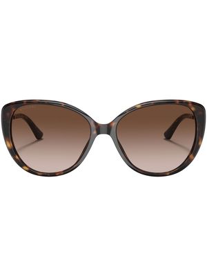 Bvlgari tortoiseshell-effect cat-eye sunglasses - Brown