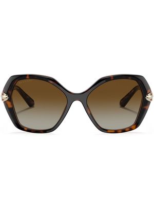 Bvlgari tortoiseshell-effect oversize sunglasses - Brown