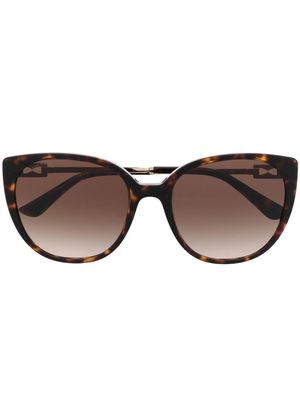 Bvlgari tortoiseshell-effect square-frame sunglasses - Brown