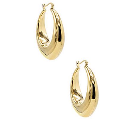 by Adina Eden 14K Gold Plated 7/8" Polished Hoo p Earrings