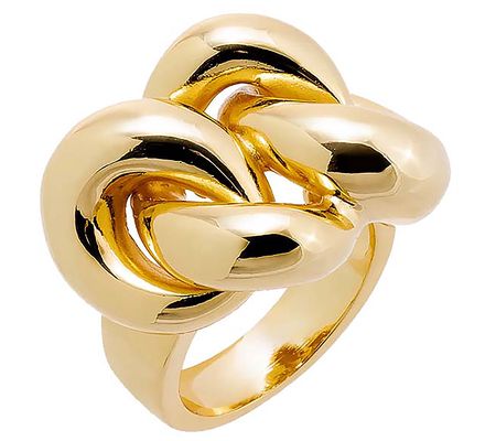 by Adina Eden 14K Gold Plated Chunky Chain Ring