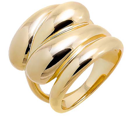 by Adina Eden 14K Gold Plated Chunky Multi-Band Ring