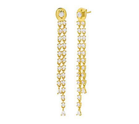 By Adina Eden 14K Gold Plated Pave Chain Drop E arrings