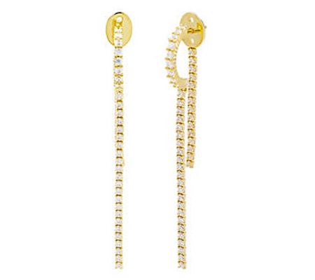 By Adina Eden 14K Gold Plated Thin Chain D angle Earrings