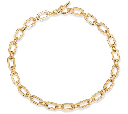 by Adina Eden 18K Gold Plated Oval Link Necklac e