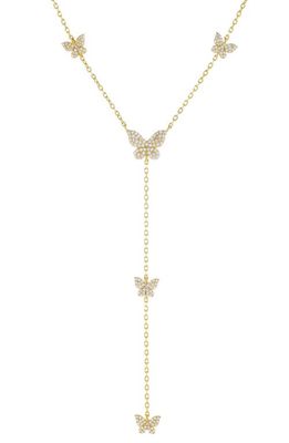 BY ADINA EDEN Butterfly Cubic Zirconia Y-Necklace in Gold