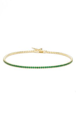 BY ADINA EDEN Cubic Zirconia Tennis Bracelet in Emerald Green