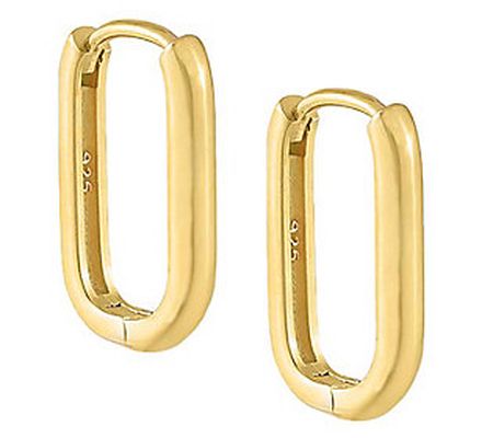 By Adina Jewels 14K Gold Plated Oval Hoop Earri ngs