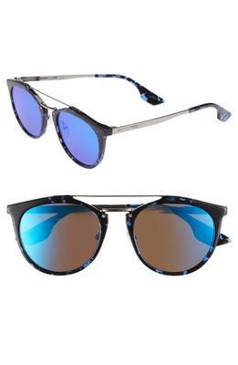 by Alexander McQueen 53mm Round Sunglasses in Light Blue/Ruthenium