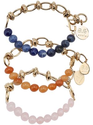 By Alona beaded chain-link bracelets set of three - Gold