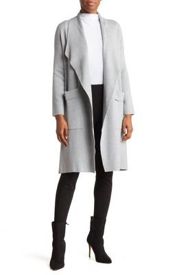 BY DESIGN Andrea Open Front Long Cardigan in Medium Heather Grey