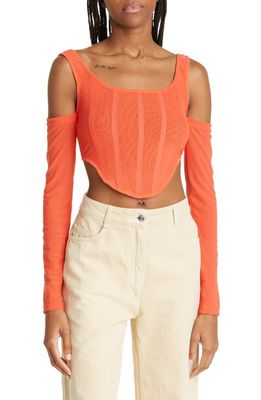 BY.DYLN Aria Long Sleeve Corset in Orange