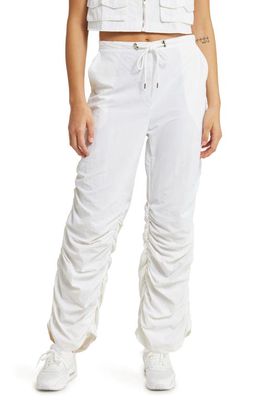 BY. DYLN Astrid Wide Leg Parachute Pants in White