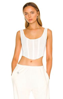 BY.DYLN Miller Corset Top in White